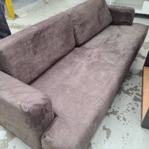 EX-HIRE BROWN 3 SEATER COUCH SOLD AS IS