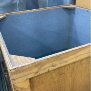EX HIRE STORAGE CRATE CARPET INSIDE SOLD AS IS