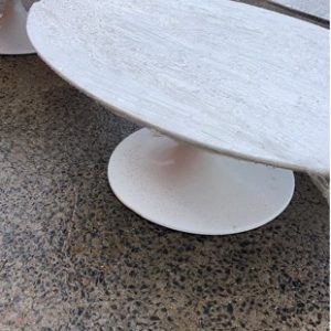 EX HIRE WHITE OVAL COFFEE TABLE SOLD AS IS