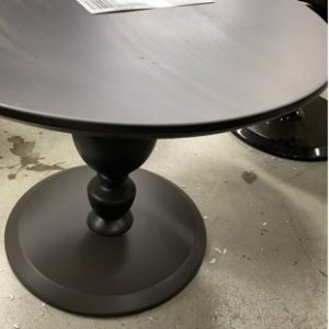 EX HIRE BLACK ROUND SIDE TABLE SOLD AS IS