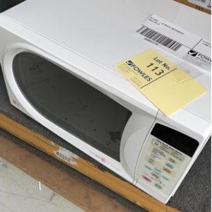 EX HIRE - LG WHITE MICROWAVE SOLD AS IS