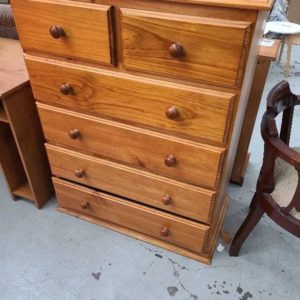 SECOND HAND - PINE TALLBOY SOLD AS IS