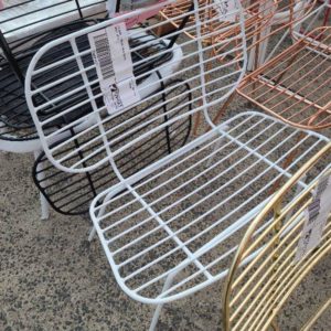 EX HIRE - WHITE WIRE CHAIR SOLD AS IS