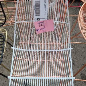 EX HIRE - PAIR OF CHAIRS 1 WHITE & 1 GOLD SOLD AS IS