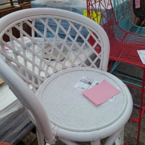 EX HIRE - BAR STOOL WHITE WIRE SOLD AS IS