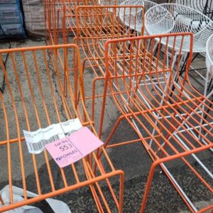 EX HIRE - BAR STOOL ORANGE WIRE SOLD AS IS