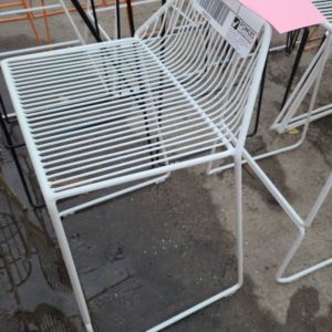 EX HIRE - BAR STOOL WHITE WIRE SOLD AS IS