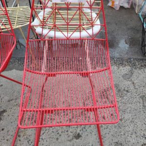 EX HIRE - RED WIRE CHAIR SOLD AS IS