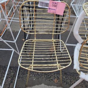 EX HIRE - GOLD WIRE CHAIR SOLD AS IS