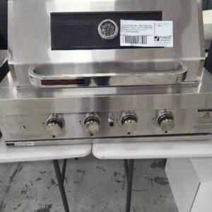 EX DISPLAY EAL900RBQ 900MM BUILT IN BBQ 4 BURNER WITH BLUE LIGHT LED ROUND KNOB 304 GRADE STEEL RRP$1599 DEO7777 WITH 3 MONTH WARRANTY