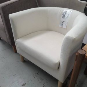 EX HIRE - CREAM ARM CHAIR SOLD AS IS
