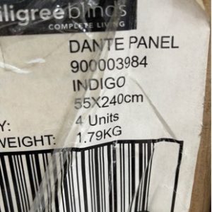 BOX OF 4 DANTE INDIGO PANEL ONLY (NOT A ROLLER BLIND)