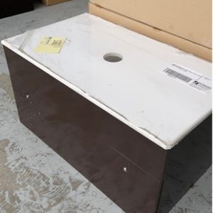 900MM BROWN WALL HUNG VANITY WITH WHITE STONE TOP BS1000-90BR
