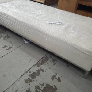EX HIRE LARGE WHITE PU OTTOMAN SOLD AS IS