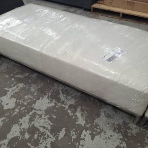 EX HIRE LARGE WHITE PU OTTOMAN SOLD AS IS