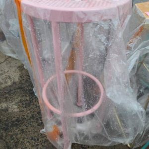 EX HIRE - TIMBER & PINK BAR STOOL SOLD AS IS
