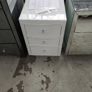 EX DISPLAY MIRRORED BEDSIDE TABLE *DAMAGED SOLD AS IS*
