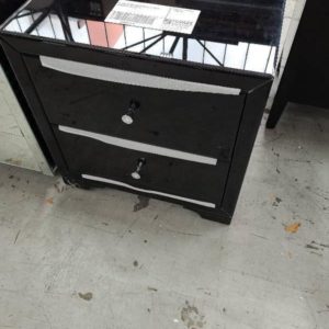 EX DISPLAY MIRRORED BEDSIDE TABLE *DAMAGED SOLD AS IS*