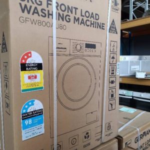 NEW 8KG GERMANICA FRONT LOAD WASHING MACHINE WITH 12 WASH PROGRAMS 1200RPM SPIN CHILD SAFETY LOCK ECO WASH FUNCITON WITH 12 MONTH WARRANTY