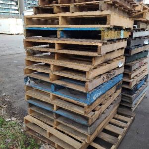 STACK OF TIMBER PALLETS