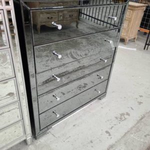 EX DISPLAY MIRRORED TALLBOY *DAMAGED SOLD AS IS*