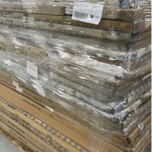 LARGE PALLET OF ASSORTED SHOWER GLASS PANELS SOLD AS IS