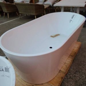 DAMAGED FREESTANDING ACRYLIC BATH SOLD AS IS