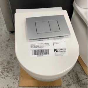 BRAND NEW BACK TO WALL CONCEALED CISTERN PACKAGE INCLUDES BACK TO WALL TOILET BASE CONCEALED CISTERN AND GREY FLUSHPLATE