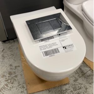 BRAND NEW BACK TO WALL CONCEALED CISTERN PACKAGE INCLUDES BACK TO WALL TOILET BASE CONCEALED CISTERN AND CHROME FLUSHPLATE