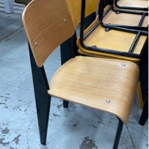 SECOND HAND - TIMBER & METAL CHAIR SOLD AS IS
