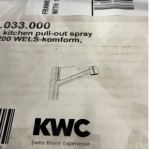 FRANKE KWC LUNA WITH PULL OUT SPRAY WITH 12 MONTH WARRANTY