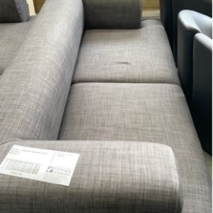 EX HIRE - DARK GREY MATERIAL COUCH SOLD AS IS SOLD AS IS