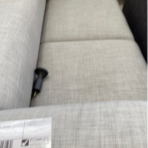 EX HIRE - GREY MATERIAL COUCH **BROKEN LEG** SOLD AS IS