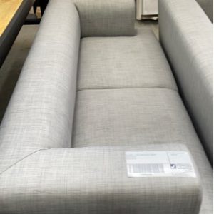 EX HIRE - GREY MATERIAL COUCH SOLD AS IS SOLD AS IS