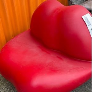 EX HIRE - RED ACRYLIC LIP CHAIR SOLD AS IS
