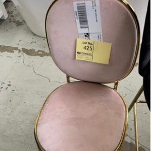 EX HIRE - PINK & GOLD CHAIR SOLD AS IS