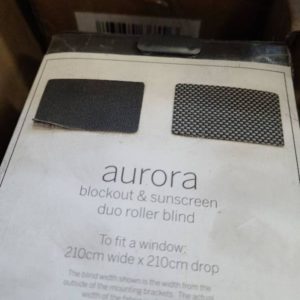 AURORA DUO ROLLER BLIND CHARCOAL 210CM X 210CM