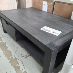 SECONDS - DARK TIMBER COFFEE TABLE SOLD AS IS CONDITION