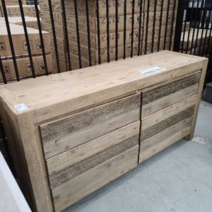 SECONDS - TIMBER 6 DRAWER CHEST DAMAGED SOLD AS IS