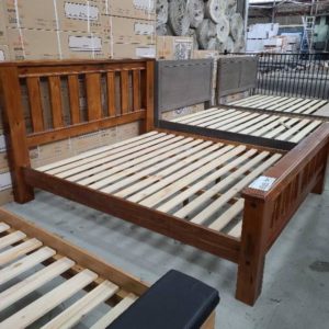 EX DISPLAY - TIMBER KING SIZE BEDFRAME SOLD AS IS