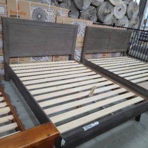 EX DISPLAY - OCEANE QUEEN BED FRAME DAMAGED HEAD BOARD SOLD AS IS