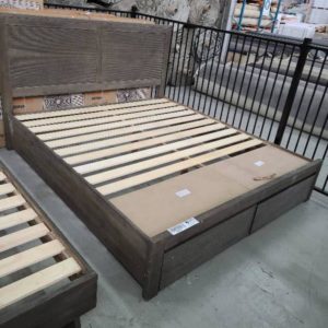 EX DISPLAY - ELITE KING BED FRAME WITH DRAWERS IN BASE SOLD AS IS