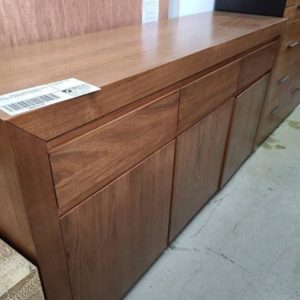 EX DISPLAY - URBAN TIMBER BUFFETT WITH 3 DOORS AND 3 DRAWERS SOLD AS IS