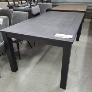 EX DISPLAY - 1800 X 1000MM BLACK TIMBER DINING TABLE SOLD AS IS