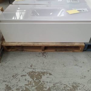EX DISPLAY ESCAPE 1200MM WHITE VANITY WITH GLASS TOP SOLD AS IS