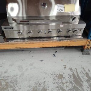 CARTON DAMAGE - NEW EURO BBQ EAL1200RBQ 1200MM BUILT IN BBQ 6 BURNERS WITH BLUE LED LIGHT KNOBS WITH 3 MONTH WARRANTY DEO8527