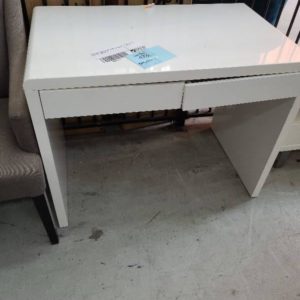 EX DISPLAY HOME FURNITURE WHITE 2 DRAW HALL TABLE SOLD AS IS