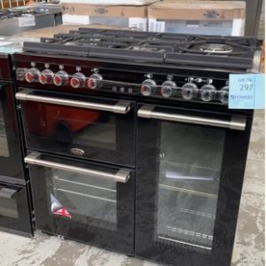 EX DISPLAY BELLING BCC900GTGB 900MM COOKCENTRE BLACK WITH 4 OVENS RRP$6499 NOTE: UNIVERSAL LPG OVEN 3 MONTH WARRANTY