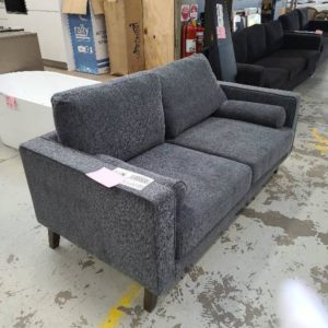 BRAND NEW ANNIE CHARCOAL FABRIC 3 SEATER COUCH AND 2 SEATER COUCH LOANNIMUCC3143