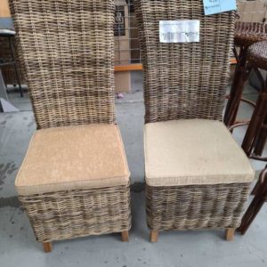 HIGH BACK RATTAN & CANE DINING CHAIR SOLD AS IS